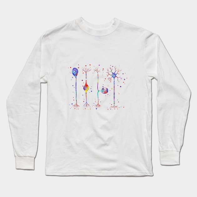 Four types of neurons Long Sleeve T-Shirt by RosaliArt